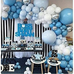 Σετ Μπαλόνια Γιρλάντα Διακοσμητικά Πάρτυ Blue White 154 τεμάχια ForHome 923147 - For Home