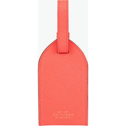Ετικέτα Βαλίτσας Smythson Luggage Tag Leather Bright Coral