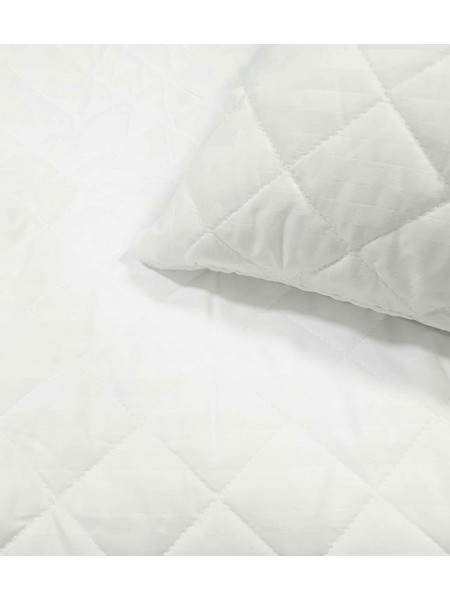 Επίστρωμα Καπιτονέ Μονό Stipe White Microfiber Blanc de Blanc (90x200+35) 1Τεμ