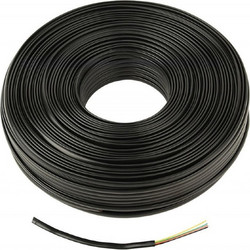 Cablexpert Flat Telephone Cable Stranded Wire 100m Black 4 Wires - (TC1000S-100M-B)