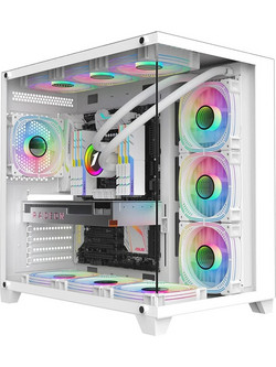 1stPlayer Megaview MV8 White Gaming Midi Tower Κουτί Υπολογιστή με Πλαϊνό Παράθυρο