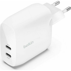 Belkin WCB010 Φορτιστής Χωρίς Καλώδιο με 2 Θύρες USB-C 60W Power Delivery White