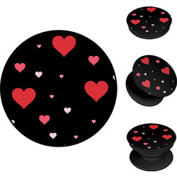 Sonique Heart Series Pop Socket Βάση Κινητού Black