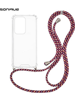 Sonique Armor Clear Θήκη Σιλικόνης με Κορδόνι (Honor 200 Lite 5G) Rainbow Μπορντό