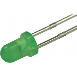 LED Diffused 3mm Πράσινο T-1