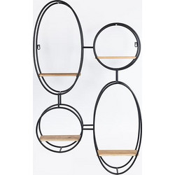 ΡΑΦΙ ΤΟΙΧΟΥ ΜΕΤΑΛΛΙΚΟ ΜΑΥΡΟ 56.5x12x92cm 750-31527 - Estheti - 750-31527