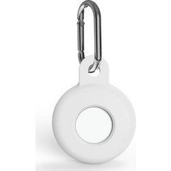 Θήκη σιλικόνης για AirTag Shockproof με γάντζο ασφαλείας White