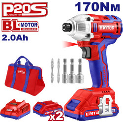 Emtop ECDLIR20221 Παλμικό Κατσαβίδι Μπαταρίας Brushless