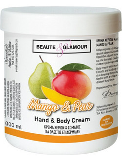 Beaute & Glamour Mango & Pear Hand & Body Ενυδατική Κρέμα Σώματος 1lt