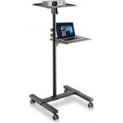 Techly ICA-TB TPM-10 Universal Adjustable Trolley for Notebook Projector with Shelf Black