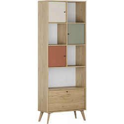 Βιβλιοθήκη Terra Megapap χρώμα florida oak 67x30x181εκ