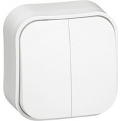 Legrand Forix 20 Διακόπτης Διπλός Kομμυτατέρ Επίτοιχος Λευκός