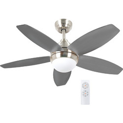 Telco S44-D327 180054 Ανεμιστήρας Οροφής 110cm 23W με Φως & Τηλεχειριστήριο Γκρι