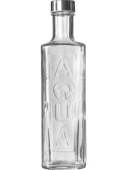 Μπουκάλι Γυάλινο Aqua με ασημί καπάκι 1000ml