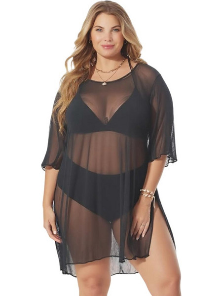 Παρεό Φόρεμα Plus Size Annamu Μαύρο A-1050