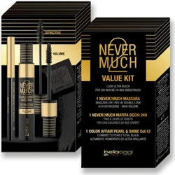 Bella Oggi Never2Much Eye Kit Double Effect Mascara 01 Black Onyx 12ml, Eye Pencil 01 Never So Black & Color Affair Pearl & Shine Eyeshadow