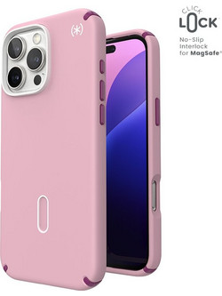 Speck Presidio2 Pro ClickLock & MagSafe - Case for iPhone 16 Pro Max (Wednesday Pink / Boysenberry Purple / White) - (150724-3250)