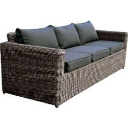 Woodwell Arizona Τριθέσιος Καναπές Εξωτερικού Χώρου Bamboo Wicker Καφέ 195x77x73cm E6734,3
