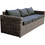 Woodwell Arizona Τριθέσιος Καναπές Εξωτερικού Χώρου Bamboo Wicker Καφέ 195x77x73cm E6734,3