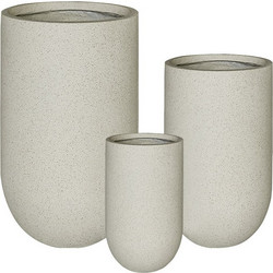 MarHome Σετ 3 Κασπώ Fiberclay Μπεζ S:Φ26x45 / M:Φ36x60 / L:Φ46x75cm