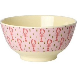 Mπωλ Αστακός Ροζ Lobster Pink Mελαμίνη 15x7cm Rice (2 Tεμάχια)