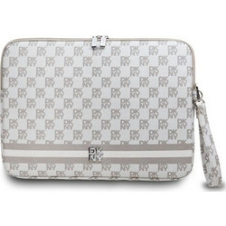 DKNY Checkered Pattern and Stripe Obal Θήκη Laptop 14" Beige