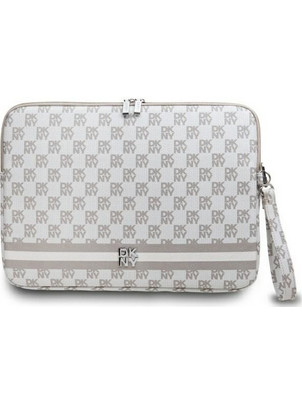 DKNY Checkered Pattern and Stripe Obal Θήκη Laptop 14" Beige