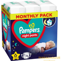 Pampers Night Pants Πάνες Βρακάκι No6 15kg+ 76τμχ