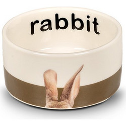 Glee Κεραμικό Μπολ για Τρωκτικά Bunny Καφέ / Λευκό One Size 160ml