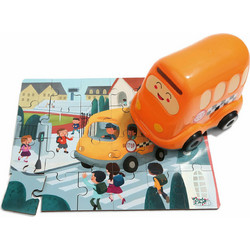 Παιδικό Puzzle Topbright Ξύλινο School Bus 24 Κομμάτια