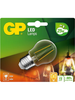 GP - LED Lamp Filament Mini Globe, E27, 2W (25W) 250lm