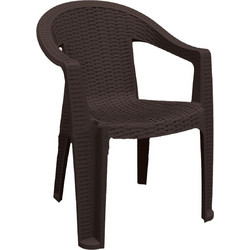 Et-Plast Ιοκάστη Πολυθρόνα Κήπου Πλαστική Rattan Καφέ