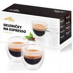 ETA 4181 93000 Σετ Ποτήρια Espresso από βοριοπυριτικό γυαλί 80ml (2τεμ)