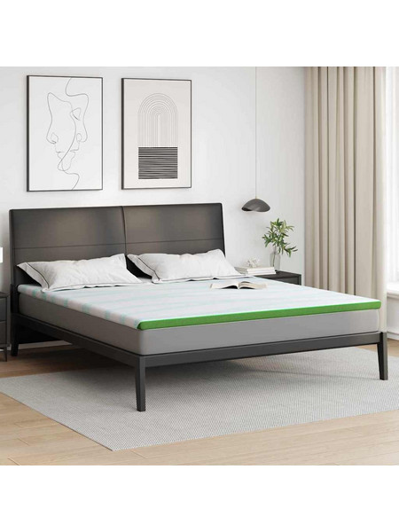 vidaXL Στρώμα επικάλυψης Λευκό και Πράσινο 200 x 200 cm