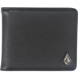 VOLCOM SINGLE STONE LEATHER WALLET BLACK