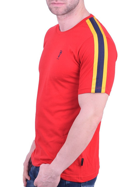 Splendid t-shirt 43-206-024 με ρίγα στον ώμο Κόκκινο