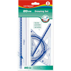 Keyroad Σετ Γεωμετρικά Όργανα 20cm 4τμχ KR971247