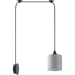 Home Lighting SE21-BL-B10-BL1W-SH2 Κρεμαστό Φωτιστικό Οροφής Μονόφωτο Γκρι 77-9008