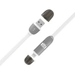 ΚΑΛΩΔΙΟ ΦΟΡΤΙΣΗΣ ΜΕ MICROUSB & LIGHTING MFI 1M ΛΕΥΚΟ ELECTRALINE - 2-EL500332