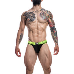 Cat4Men Jockstrap Rugby Black-Yellow Neon