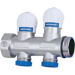 Συλλέκτης Υδροληψίας BRASS FORM σειρά Proto 1'' με δύο παροχές και σπείρωμα 24x19 (661)