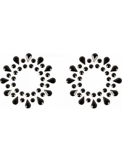 MAGIC SHIVER - NIPPLE STICKERS WITH BLACK ACRYLIC GEMS