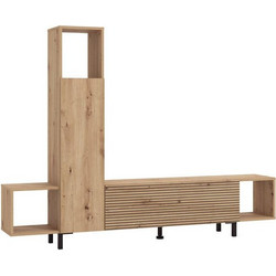 Κέντρο Ψυχαγωγίας-Σύνθεση Andros Artisan Oak Με Μαύρες Γραμμές 184X30X138Εκ Fylliana
