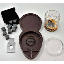 Ξύλινος Δίσκος για Ουίσκι Και Πούρο | Whisky & Cigar Tray | Mikamax 05094