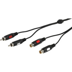 Vivanco Audio Extension Cable 2x Rca To 2x Rca 2.5m Black - (VVA2RCA25MF)