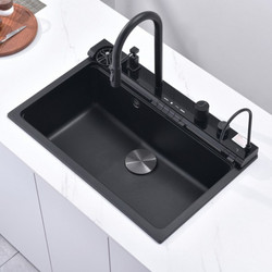 Ένθετος Νεροχύτης AQUARIS BG8276 BLACK με Μπαταρία Κουζίνας 7567131MB BLACK
