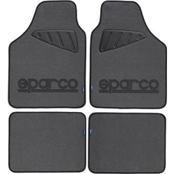 Μοκέτα Γκρι με Μαύρο logo 4τμχ Sparco
