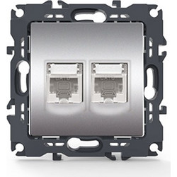 Πρίζα Δικτύου Διπλή RJ45 CAT6 Prime Series Ματ Αλουμίνιο IP20 1000113303 ACA
