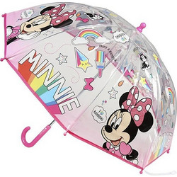 Cerda Minnie Mouse Ομπρέλα Παιδική Ροζ Διάφανη 71cm 476