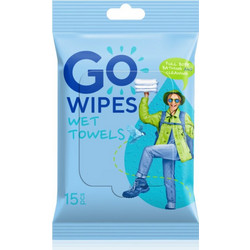 GoWipes Wet Towels αναζωογονητικές υγρές πετσέτες 26x20 cm 15 τμχ